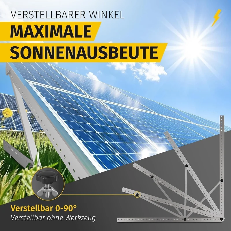 Avoltik Balkonkraftwerk Halterung 2er Set für Solarmodule, 0-90°