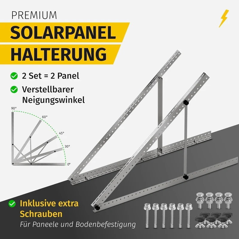 Avoltik Balkonkraftwerk Halterung 2er Set für Solarmodule, 0-90°