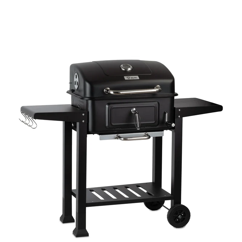 BBQ-Toro Holzkohlegrill Grillwagen BBQ15 mit Deckelthermometer