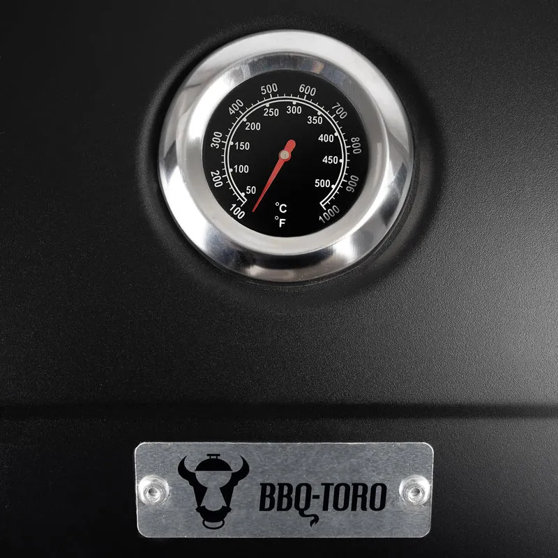 BBQ-Toro Holzkohlegrill Grillwagen BBQ15 mit Deckelthermometer