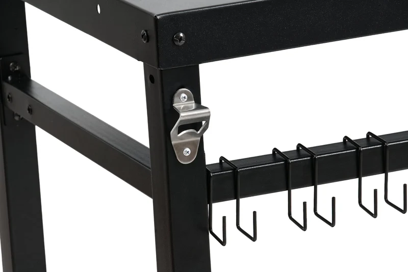 BBQ-Toro Grillwagen BQT3 schwarz, Grilltisch aus Stahl 85 x 50 x 81 cm