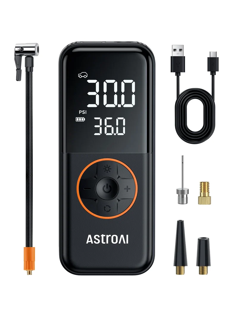 AstroAI Elektrische Luftpumpe AIRUN L4, Akku 6600 mAh, 10,3 bar