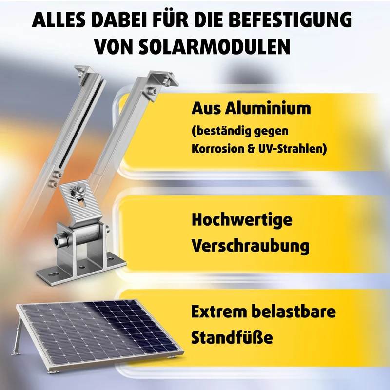 Avoltik Solarmodul-Halterung Aluminium 2er-Set verstellbar 15-30°