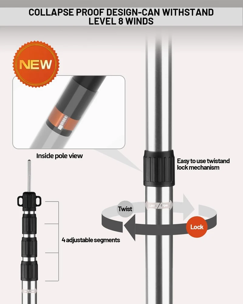AVOFOREST TP10 Teleskop-Zeltstange Aluminium, 88–265 cm, 2er-Set