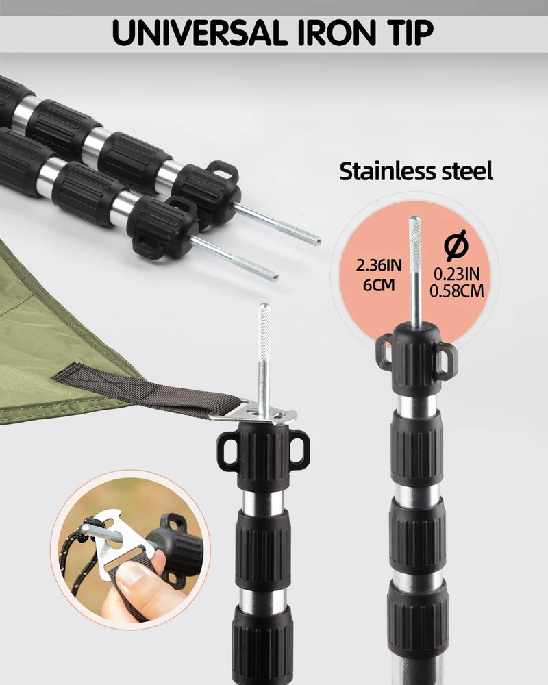AVOFOREST TP10 Teleskop-Zeltstange Aluminium, 88–265 cm, 2er-Set