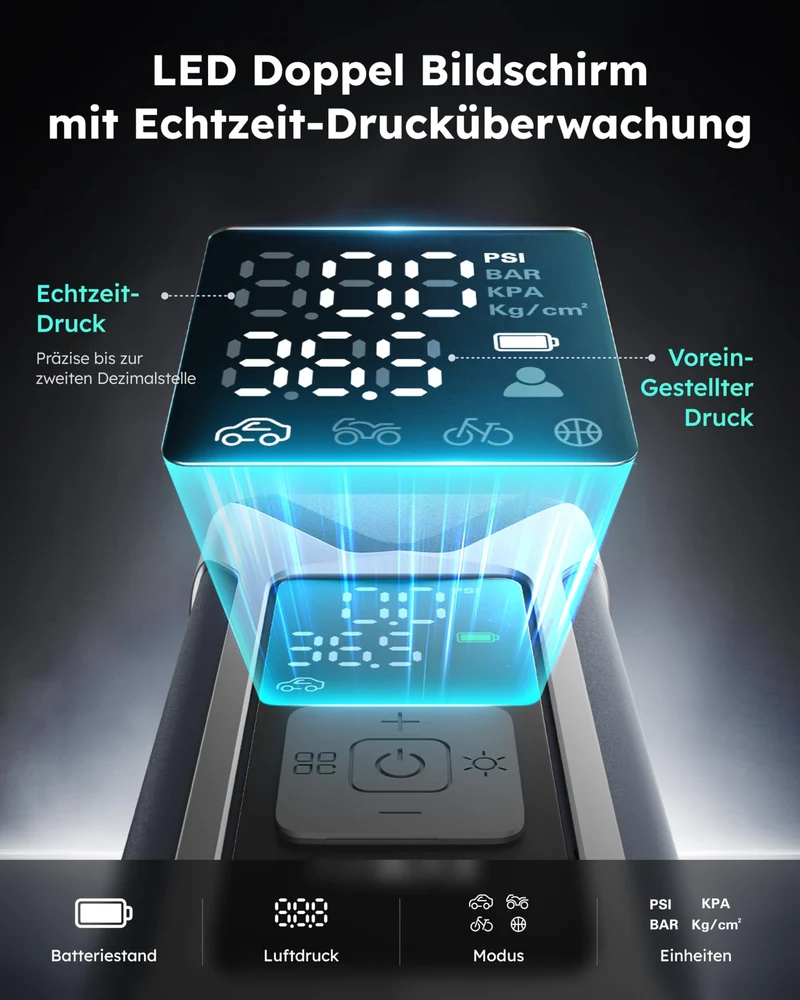 ASMAX T10 Elektrische Luftpumpe 160 PSI mit 7500mAh Akku