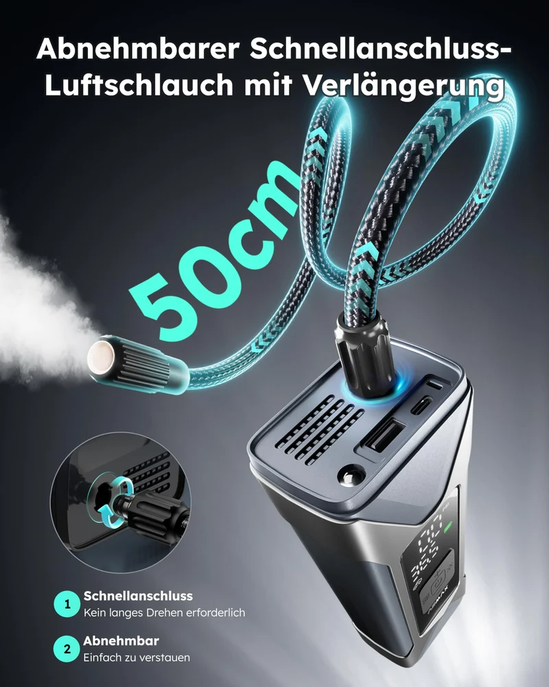 ASMAX T10 Elektrische Luftpumpe 160 PSI mit 7500mAh Akku