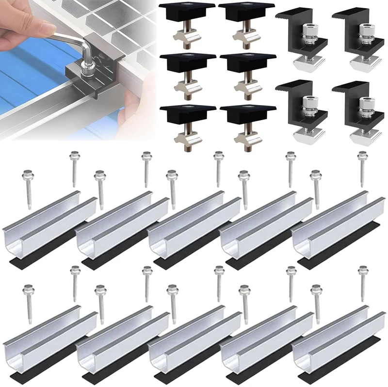 ANFIL Solarpanel Halterung für Flachdach und Metalldach, verstellbar
