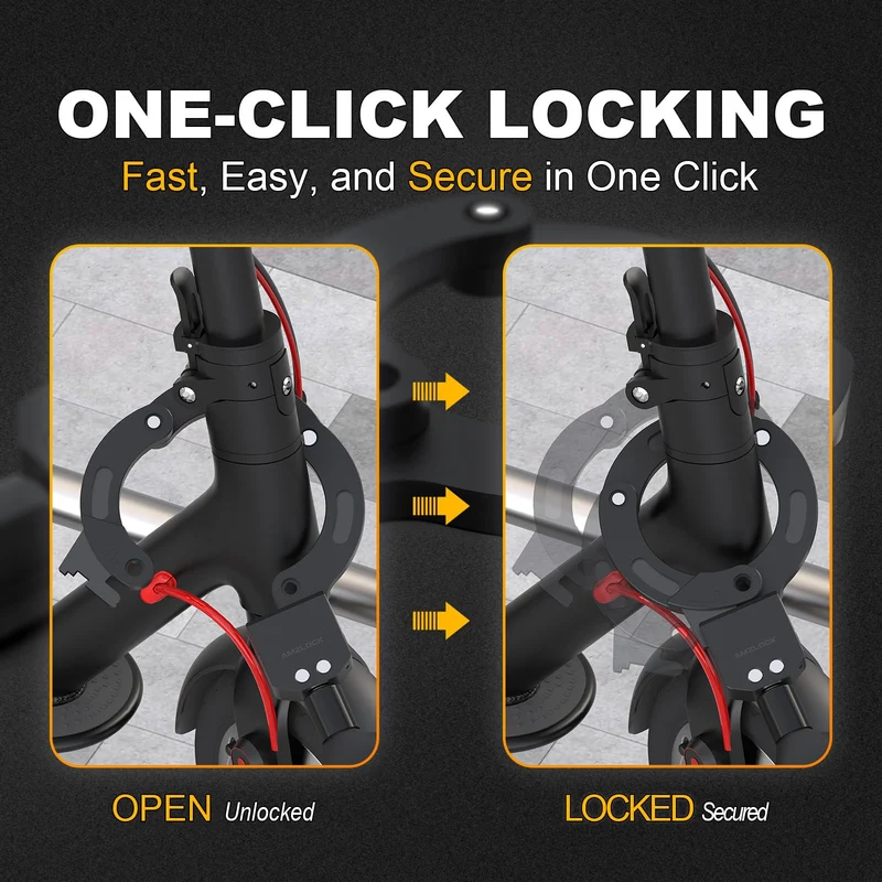 AMZLOCK Handschellenschloss AMZ009, 90 cm Kettenschloss für E-Scooter