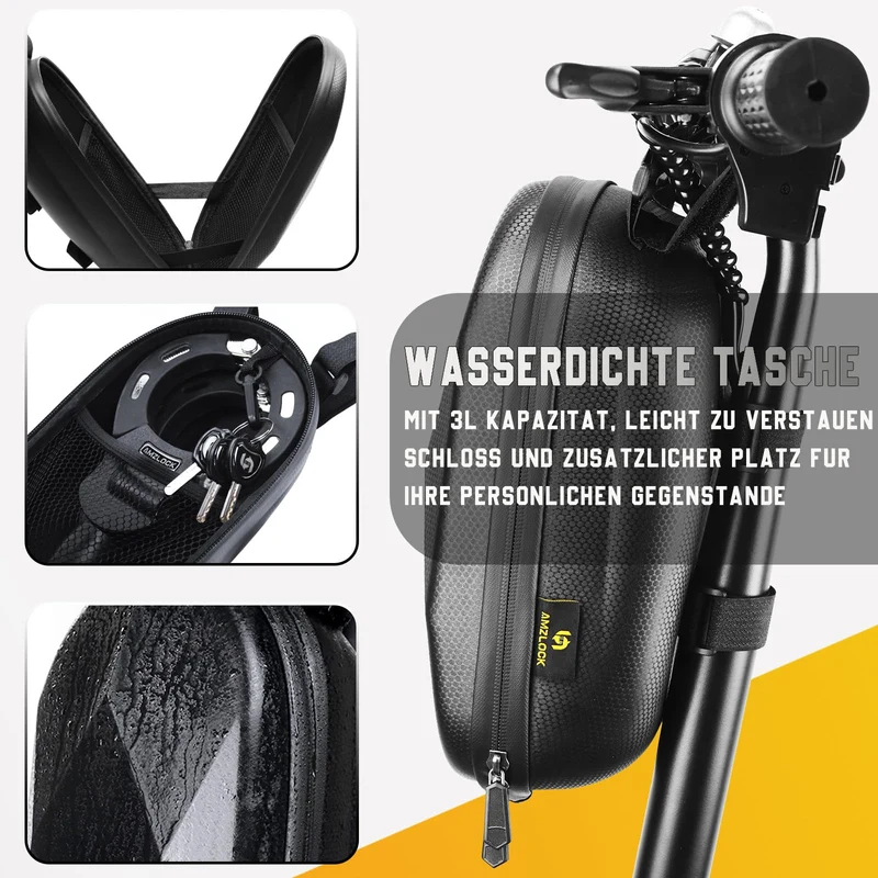 AMZLOCK E-Scooter Schloss AMZ001, 8 mm Kettenschloss, 75 cm