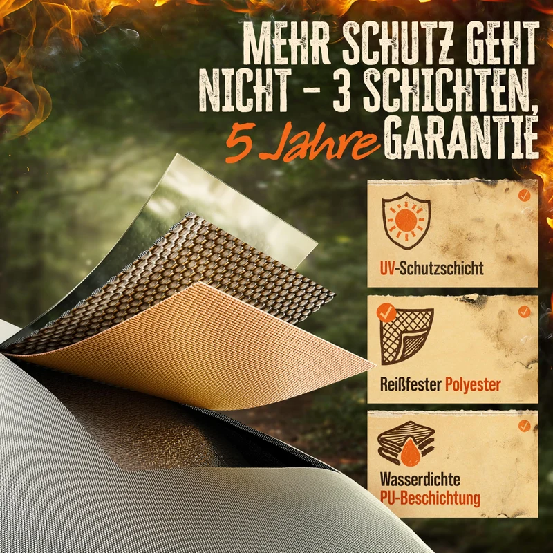 AMZBBQ Grillabdeckung wetterfest 135 x 115 x 65 cm, wasserdicht