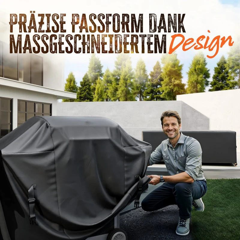 AMZBBQ Grillabdeckung wetterfest 135 x 115 x 65 cm, wasserdicht