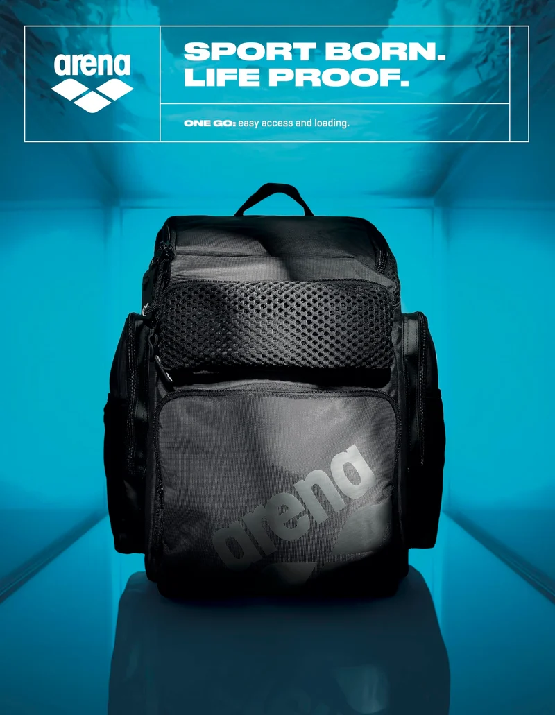 ARENA One Go Schwimmrucksack 45 L mit Laptopfach, wasserabweisend