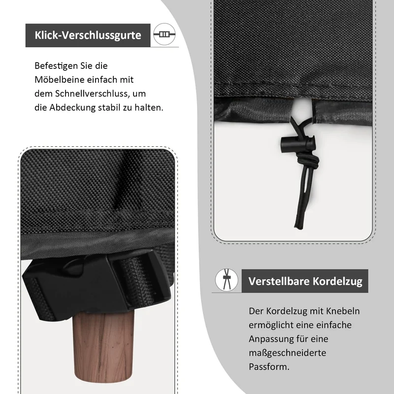 Dokon Gartenmöbelabdeckung wasserdicht, 300x300x90 cm, 420D Oxford