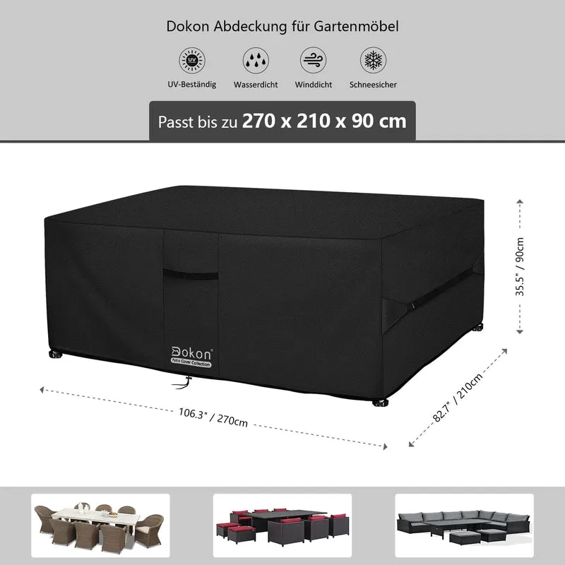 Dokon Gartenmöbel Abdeckung wasserdicht 270x210x90 cm 420D Oxford