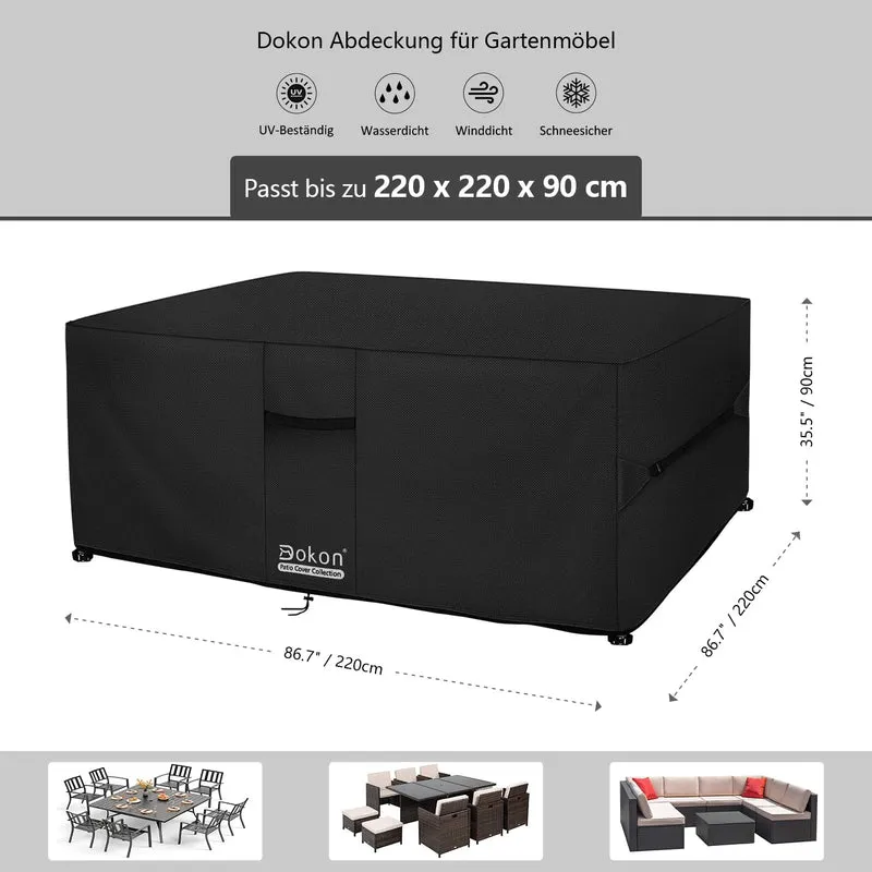 Dokon Gartenmöbel Abdeckung wasserdicht 220x220x90 cm 420D Oxford