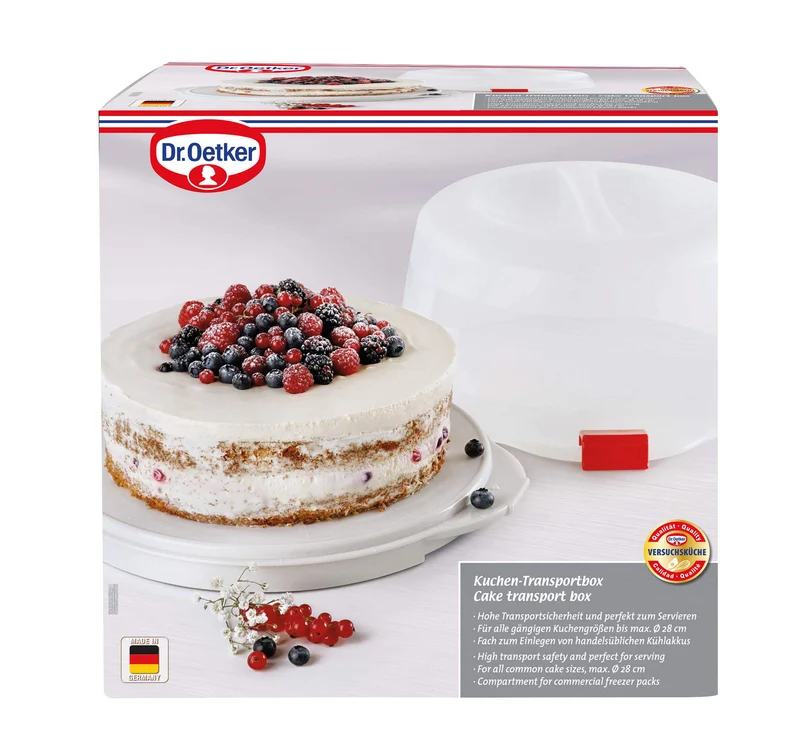 Dr. Oetker Kuchentransportbox Bake & Go, Ø 38,5 cm, mit Kühlakkus