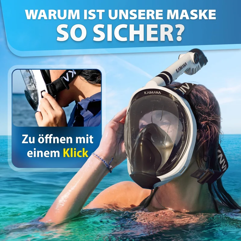 KAIMANA Schnorchelmaske Vollgesichtsmaske für Erwachsene und Kinder