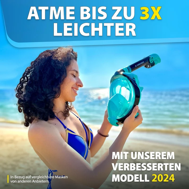 KAIMANA Schnorchelmaske Vollgesichtsmaske für Erwachsene und Kinder