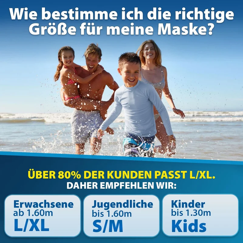 KAIMANA Schnorchelmaske Vollgesichtsmaske für Erwachsene und Kinder