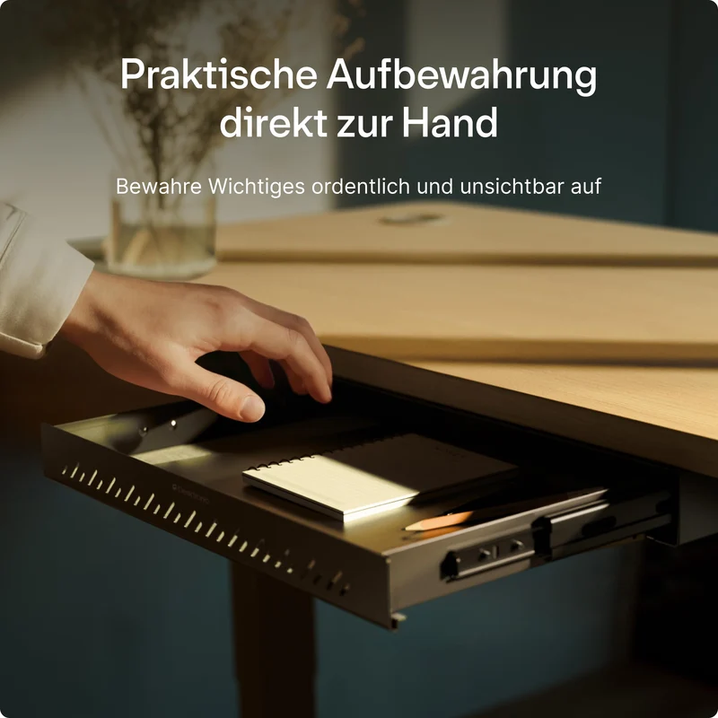 Desktronic Untertisch-Schublade aus Stahl, Schreibtisch-Organizer