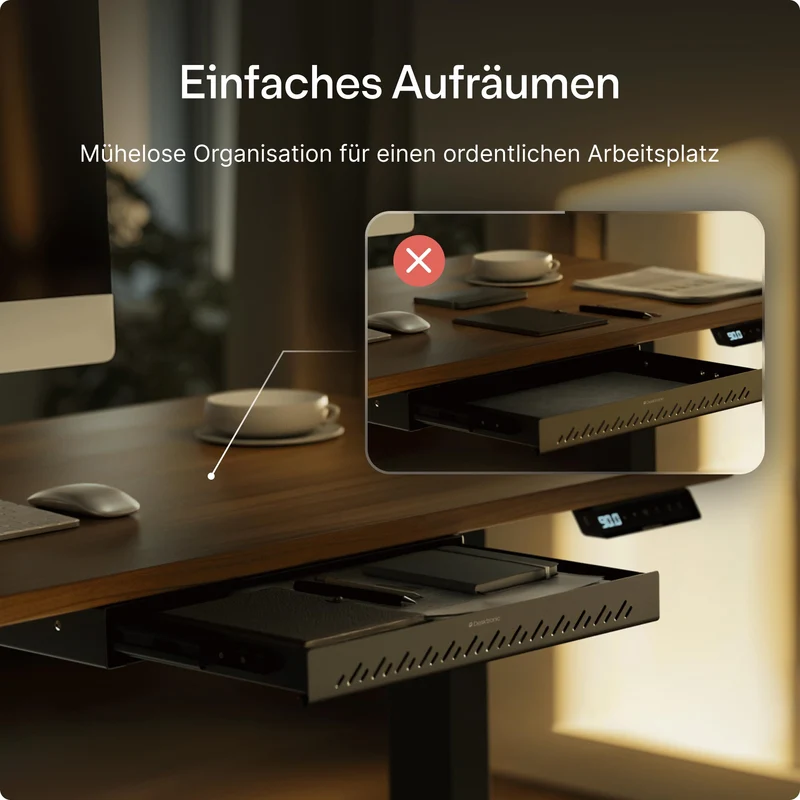 Desktronic Untertisch-Schublade aus Stahl, Schreibtisch-Organizer