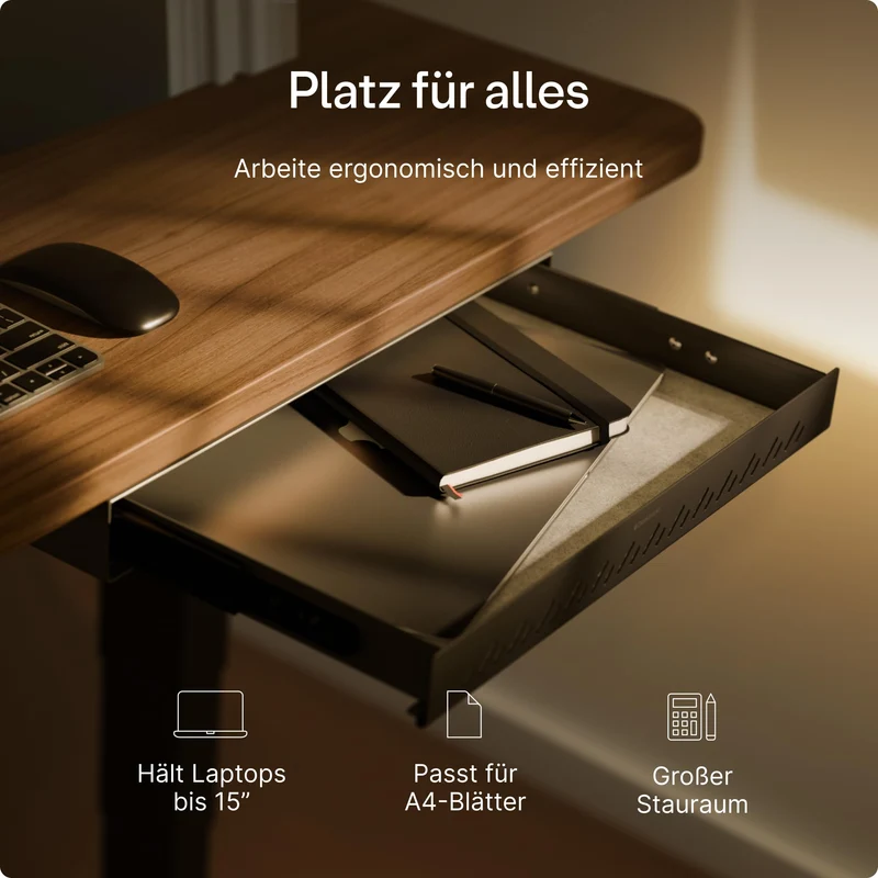 Desktronic Untertisch-Schublade aus Stahl, Schreibtisch-Organizer
