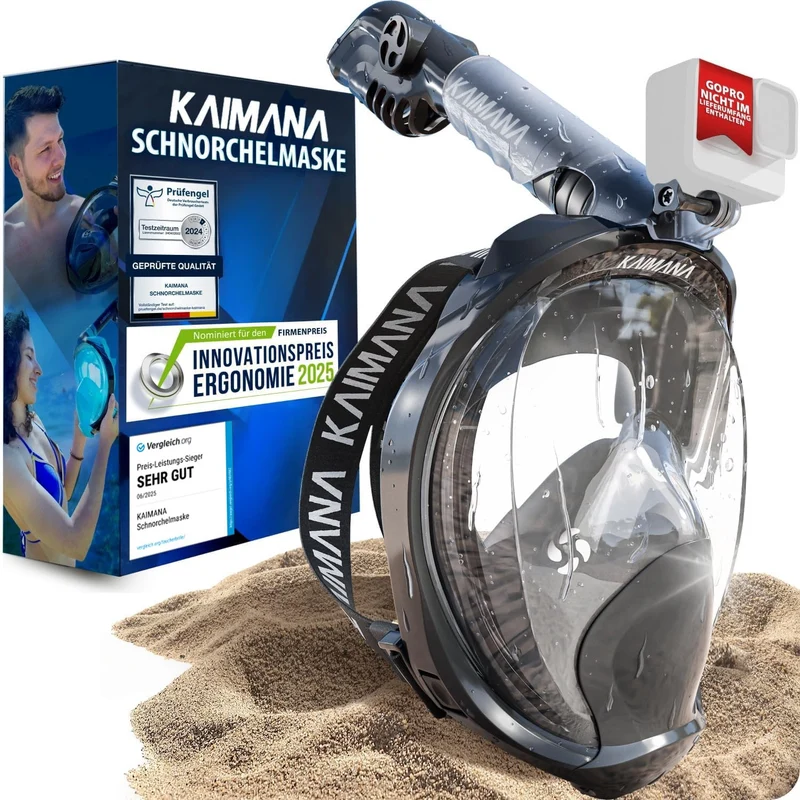 KAIMANA Schnorchelmaske K001 – Vollgesichtsmaske mit Tragetasche