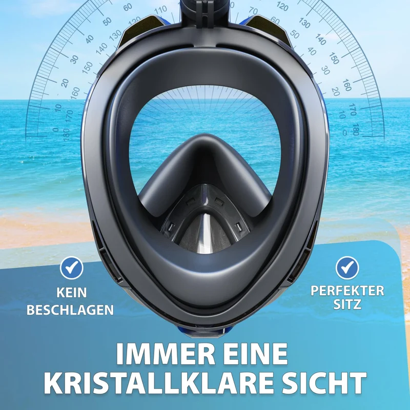 KAIMANA Schnorchelmaske K001 – Vollgesichtsmaske mit Tragetasche