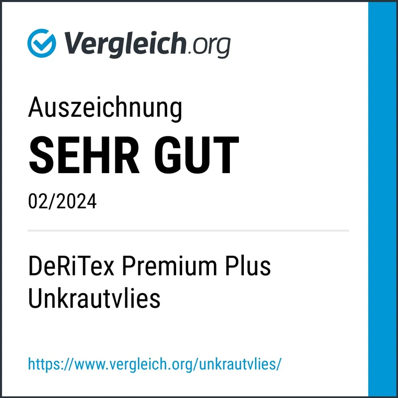 DeRiTex Unkrautvlies Premium-Plus 200 g/m², 25 m² (1 m x 25 m)