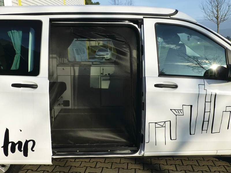 Moskitonetz für Mercedes Vito/Viano - Schiebetür - mit Reissverschluss