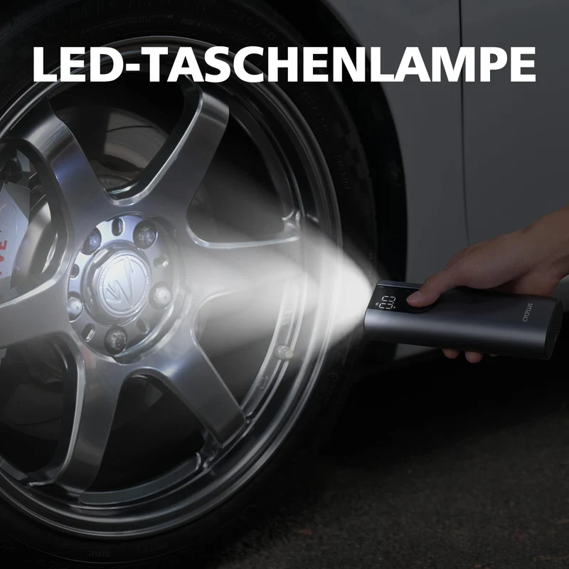 CYCPLUS A8 Elektrische Luftpumpe 150 PSI mit LCD-Display, Grau