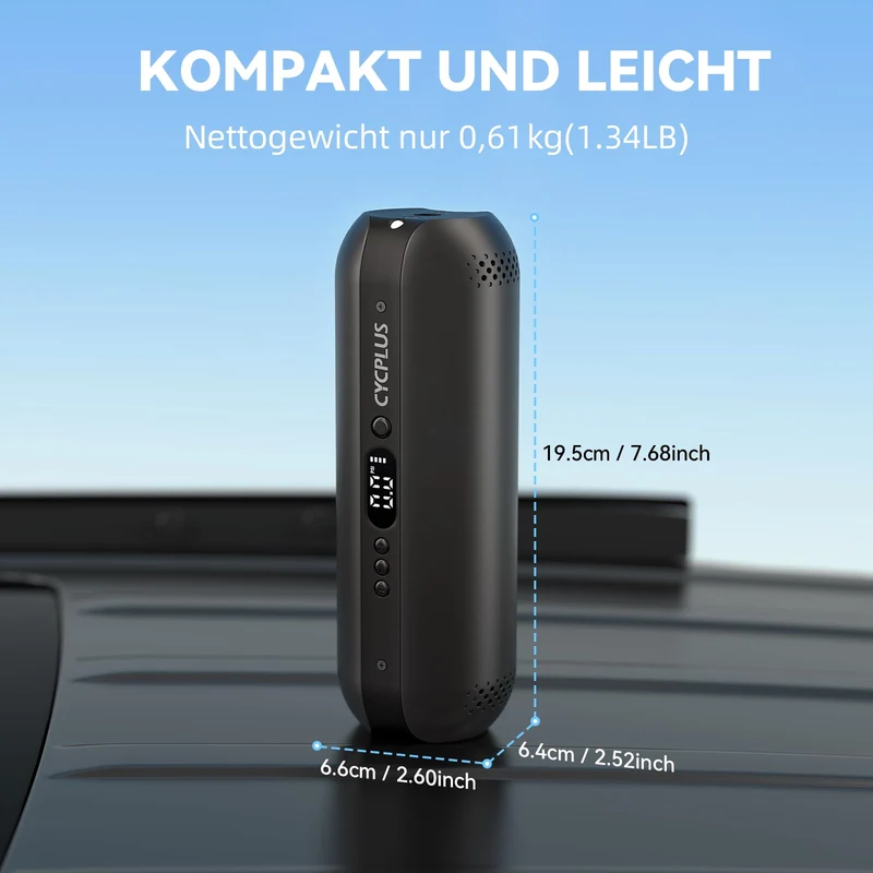 CYCPLUS Elektrische Luftpumpe 12V DC/AC 150 PSI Tragbarer Kompressor