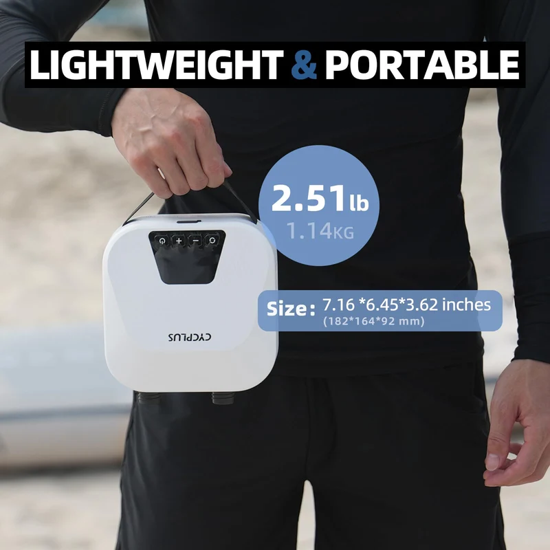 CYCPLUS D14PRO SUP-Luftpumpe 20 PSI, Akku, Dual Stage, Auto-Off