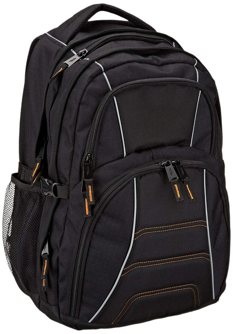 Amazon Basics Laptop-Rucksack bis 17 Zoll, gepolstert, schwarz