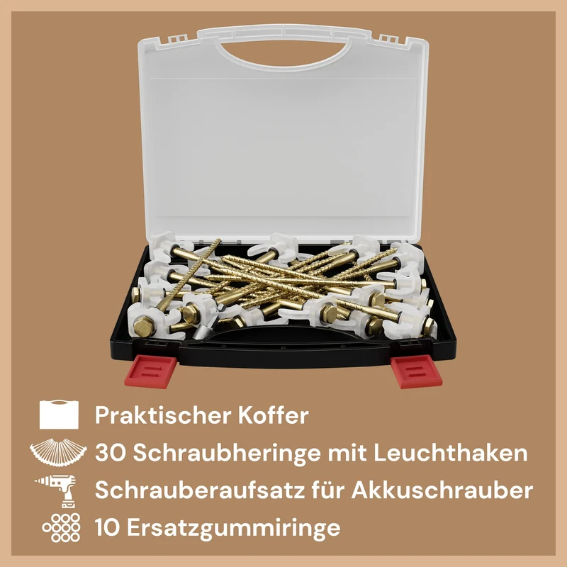 ABCamping Schraubheringe Set, 30 Stahl Zeltheringe mit Leuchteffekt