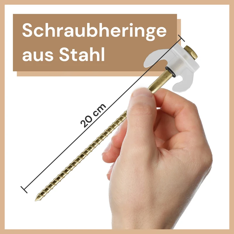ABCamping Schraubheringe Set, 30 Stahl Zeltheringe mit Leuchteffekt