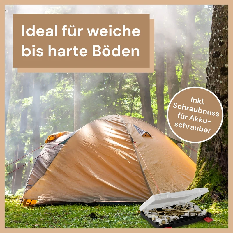 ABCamping Schraubheringe Set, 30 Stahl Zeltheringe mit Leuchteffekt