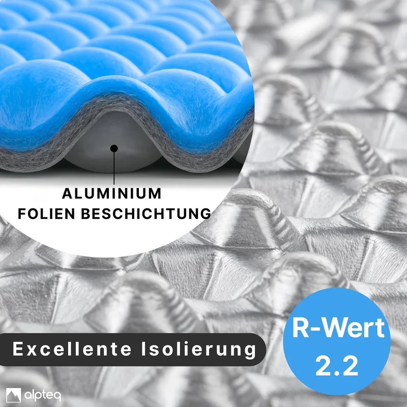 Alpteq SchlafPlatz Isomatte faltbar, IXPE-Schaumstoffmatte, blau