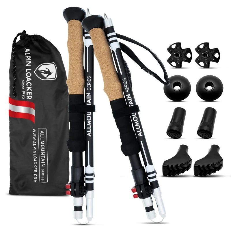 ALPIN LOACKER Wanderstöcke faltbar Aluminium Korkgriff 115-135 cm