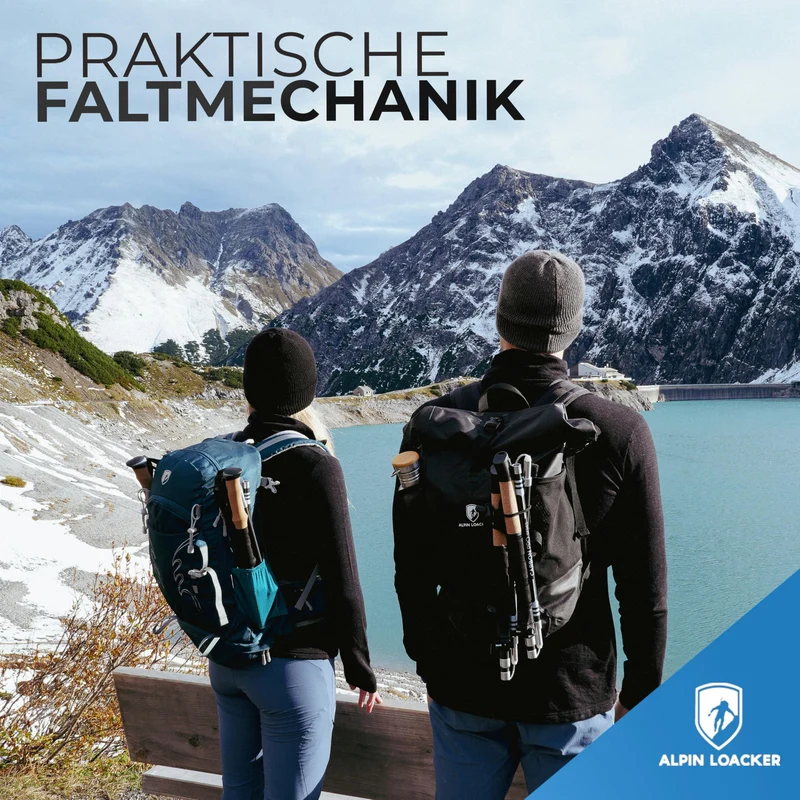 ALPIN LOACKER Wanderstöcke faltbar Aluminium Korkgriff 115-135 cm
