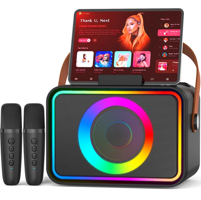 Wowstar Karaoke Maschine mit 2 Mikrofonen, Bluetooth Lautsprecher