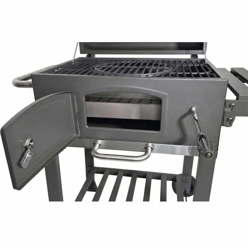 ACTIVA Angular Guss Holzkohlegrill mit Gusseisenrost und Abdeckhaube
