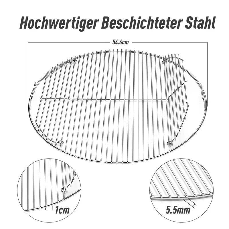 MGiessca Grillrost 7436 rund 54,6 cm, klappbar, für Weber 57 cm