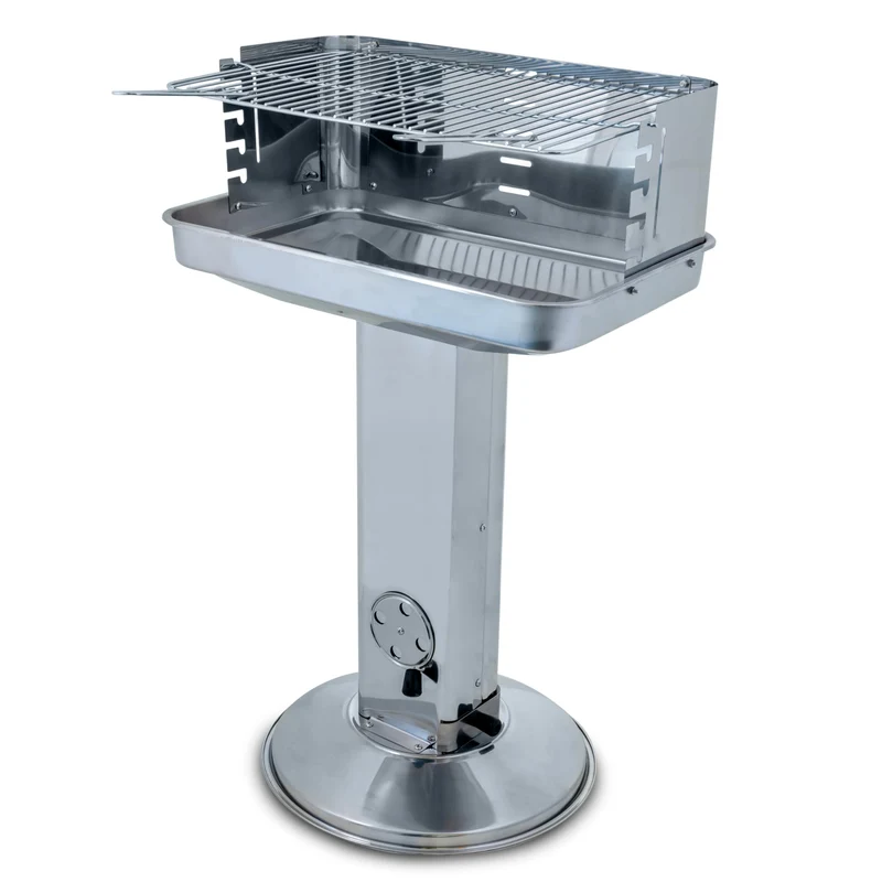 ACTIVA Pisa Säulengrill Edelstahl Holzkohlegrill 54 x 34 cm