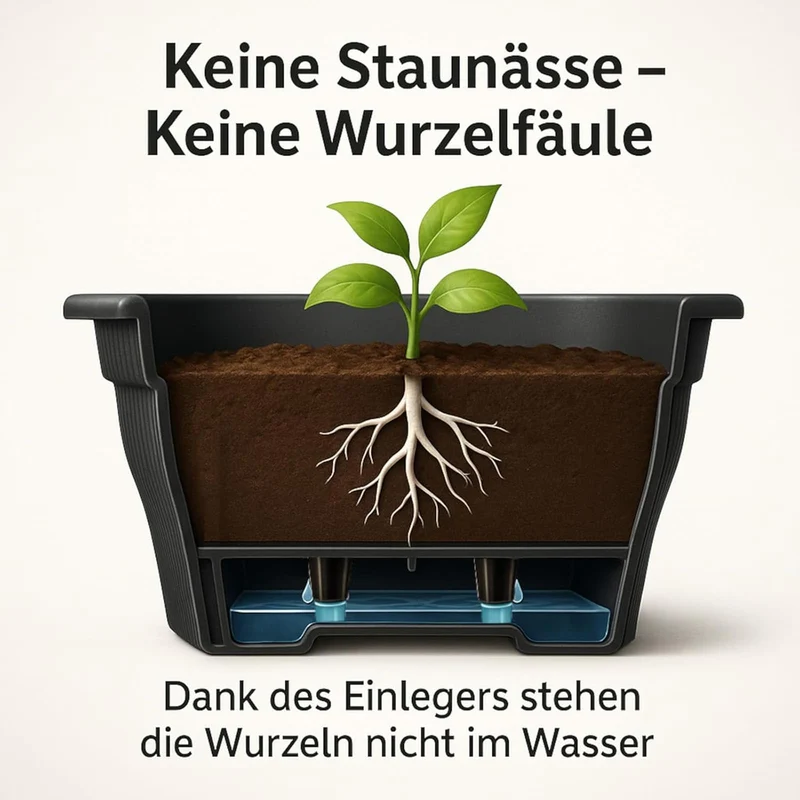 BURI Balkonkasten 100 cm mit Wasserspeicher, 6er Set, Anthrazit