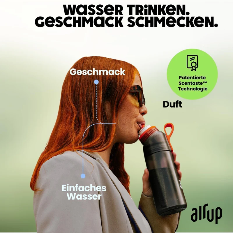 air up Twist Pro Trinkflasche Starter Set mit 5 Pods, Green Sage