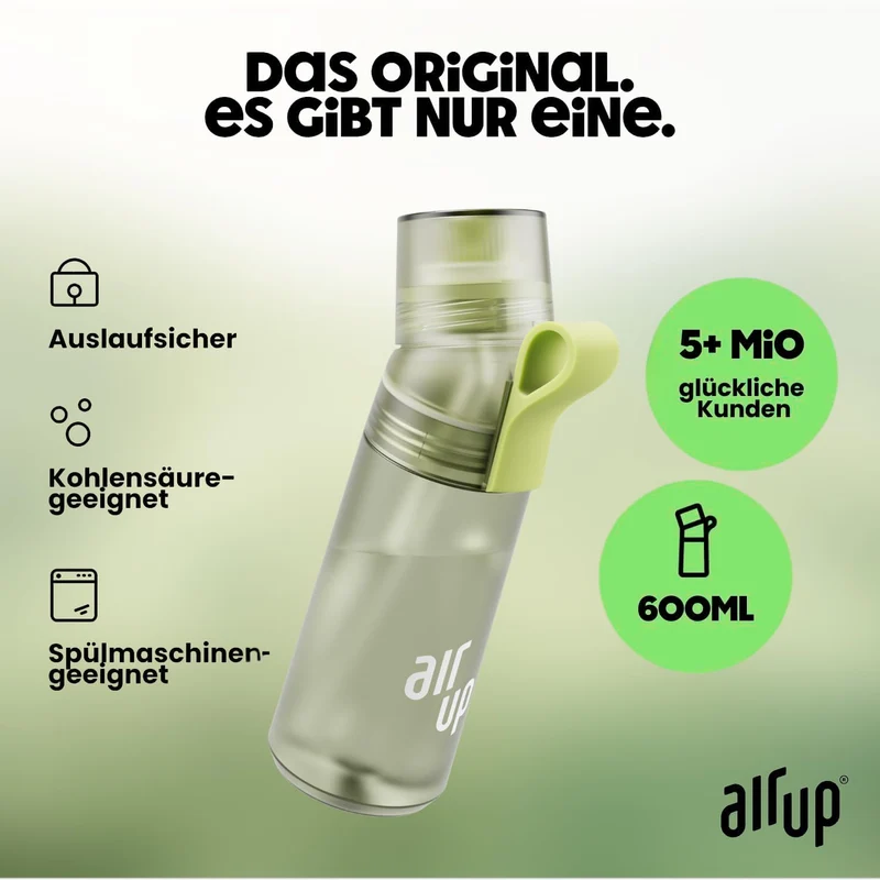 air up Twist Pro Trinkflasche Starter Set mit 5 Pods, Green Sage