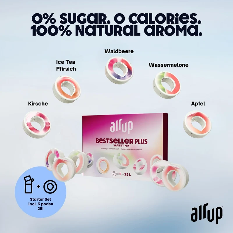 air up Twist Pro Starter Set Trinkflasche 600 ml Blueberry mit 5 Pods