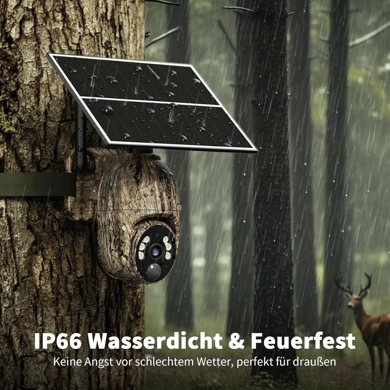 NUASI Wildkamera RBX-S60, 4G LTE, Solar, 2K Farbnachtsicht, IP66